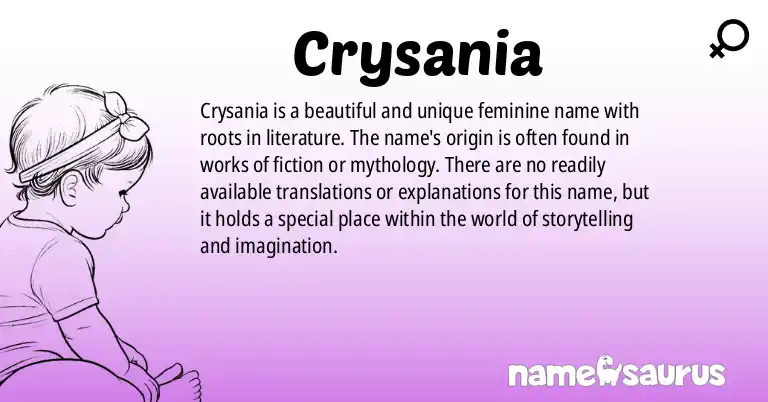 Infographic about Crysania name meaning, Crysania is a name from Literature origin(s).