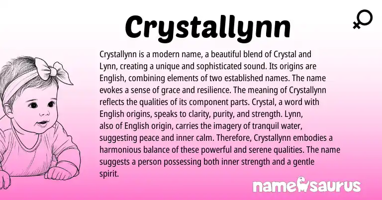 Infographic about Crystallynn name meaning, Crystallynn is a name from Other origin(s).