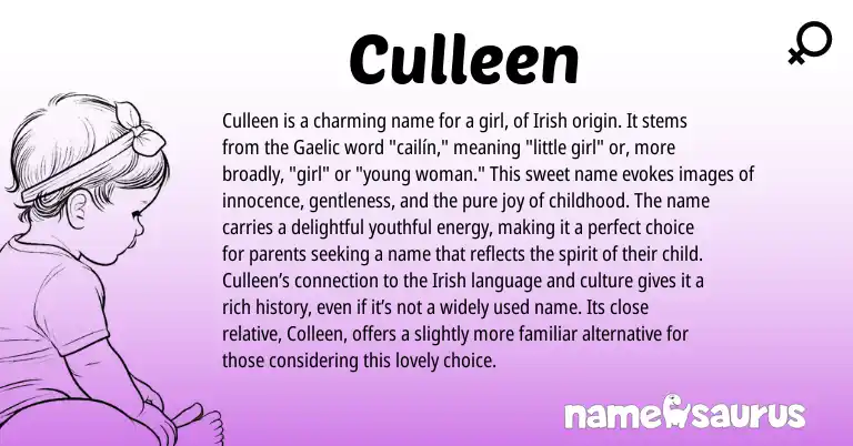 Infographic about Culleen name meaning, Culleen is a name from Irish origin(s).