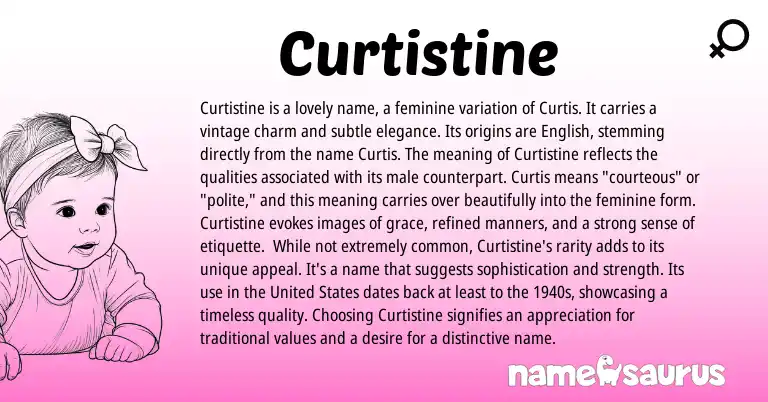 Infographic about Curtistine name meaning, Curtistine is a name from English origin(s).