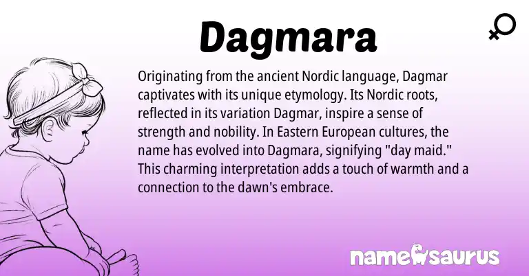 Infographic about Dagmara name meaning, Dagmara is a name from Eastern European, Nordic origin(s).