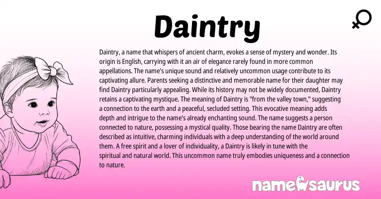 Infographic about Daintry name meaning, Daintry is a name from Other origin(s).