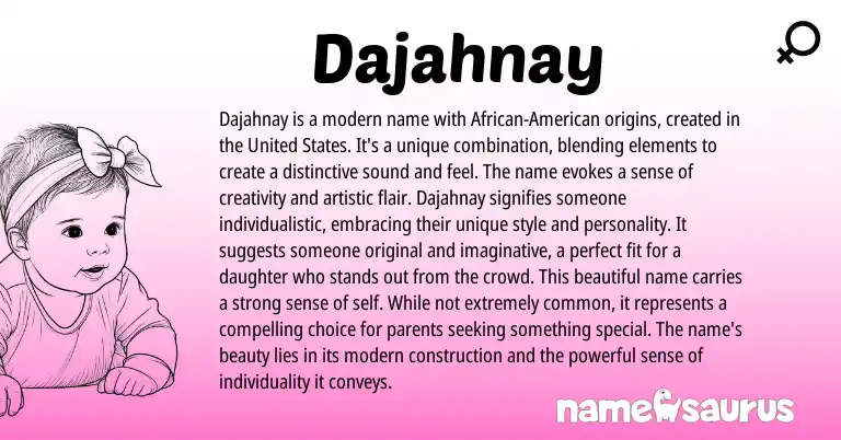 Infographic about Dajahnay name meaning, Dajahnay is a name from Other origin(s).