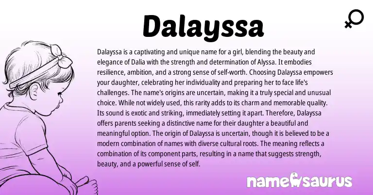 Infographic about Dalayssa name meaning, Dalayssa is a name from Other origin(s).