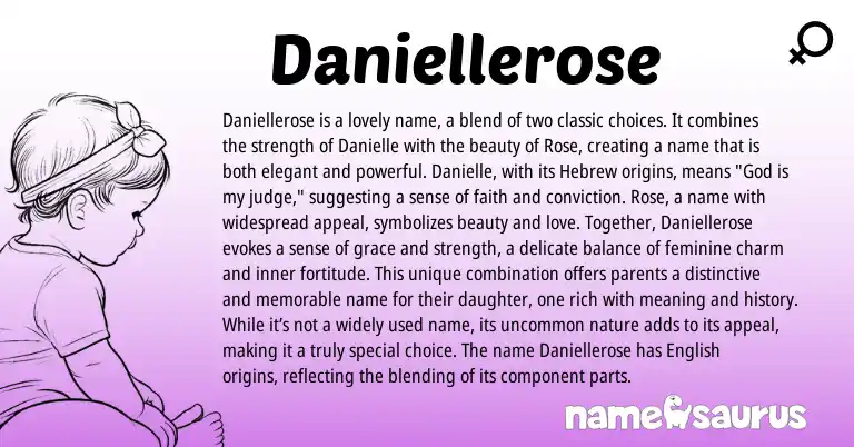Infographic about Daniellerose name meaning, Daniellerose is a name from Hebrew origin(s).
