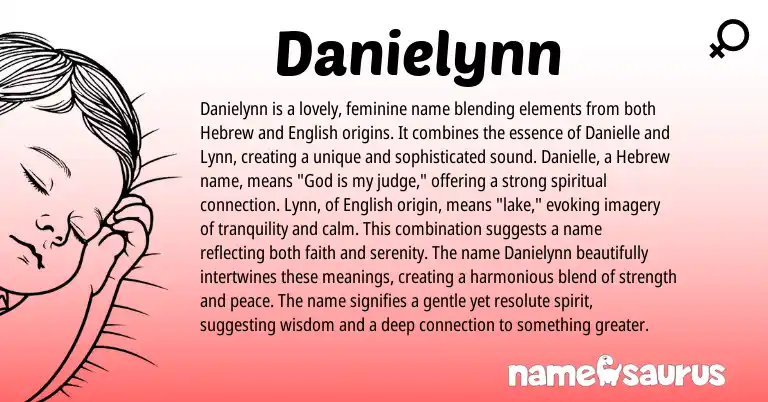 Infographic about Danielynn name meaning, Danielynn is a name from Hebrew, English origin(s).