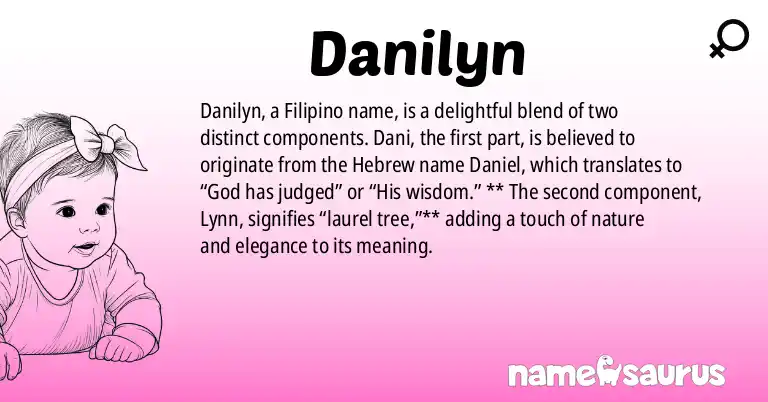 Infographic about Danilyn name meaning, Danilyn is a name from Filipino origin(s).