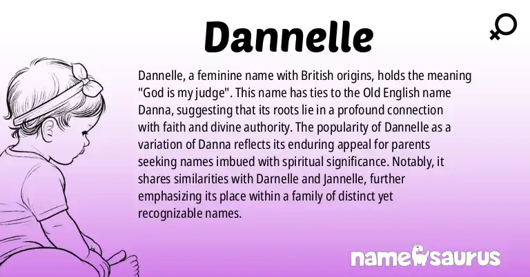 Infographic about Dannelle name meaning, Dannelle is a name from British origin(s).