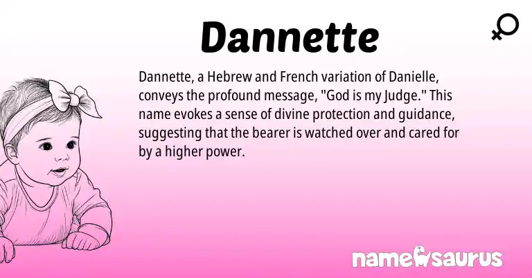 Infographic about Dannette name meaning, Dannette is a name from French, Hebrew origin(s).