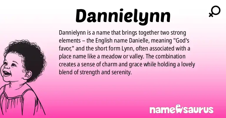 Infographic about Dannielynn name meaning, Dannielynn is a name from American origin(s).