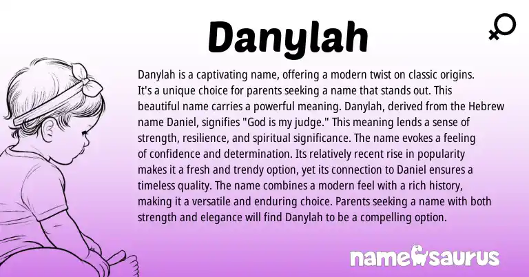 Infographic about Danylah name meaning, Danylah is a name from Other origin(s).