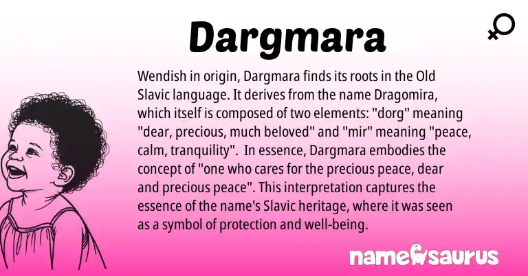 Infographic about Dargmara name meaning, Dargmara is a name from Slavic, Old Slavic origin(s).