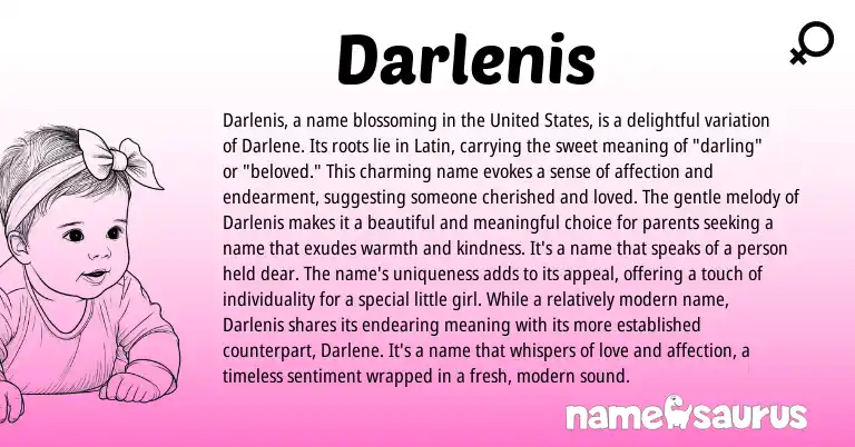 Infographic about Darlenis name meaning, Darlenis is a name from Latin origin(s).