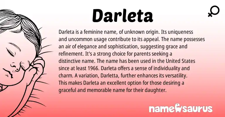 Infographic about Darleta name meaning, Darleta is a name from Other origin(s).