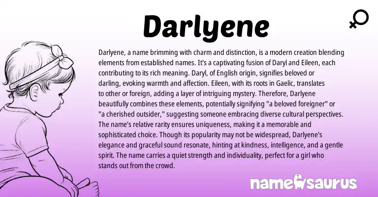 Infographic about Darlyene name meaning, Darlyene is a name from Gaelic, English origin(s).