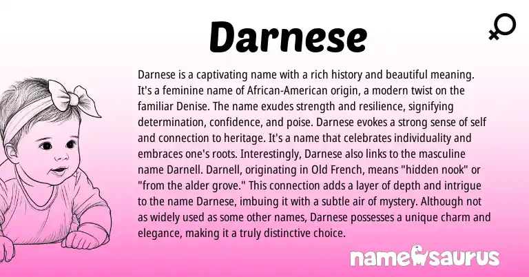 Infographic about Darnese name meaning, Darnese is a name from Other origin(s).