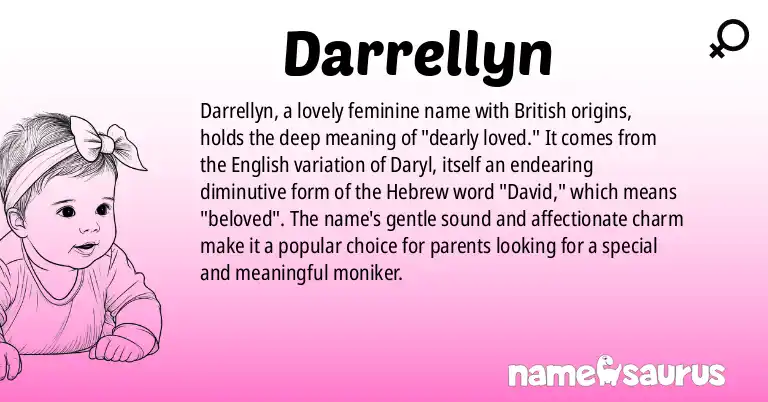 Infographic about Darrellyn name meaning, Darrellyn is a name from British origin(s).