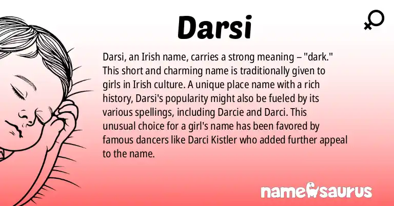 Infographic about Darsi name meaning, Darsi is a name from Irish origin(s).