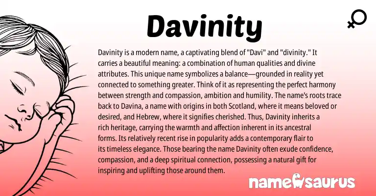Infographic about Davinity name meaning, Davinity is a name from Other origin(s).