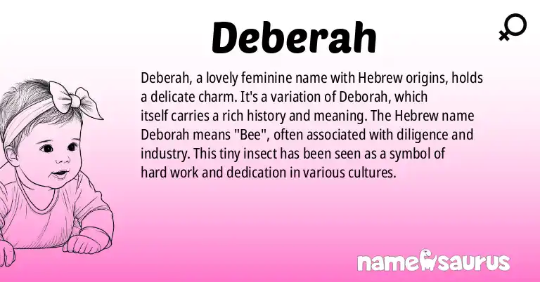 Infographic about Deberah name meaning, Deberah is a name from Hebrew origin(s).