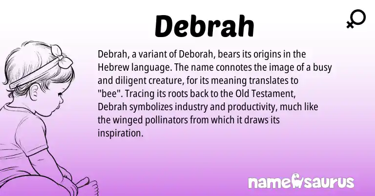 Infographic about Debrah name meaning, Debrah is a name from Hebrew origin(s).