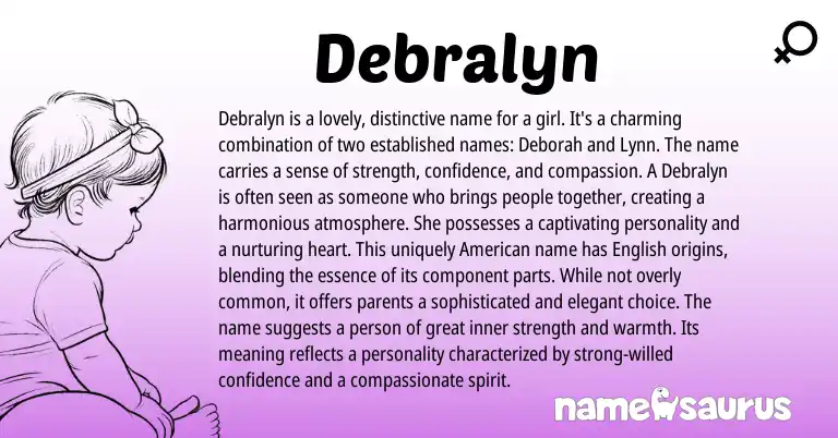 Infographic about Debralyn name meaning, Debralyn is a name from Other origin(s).