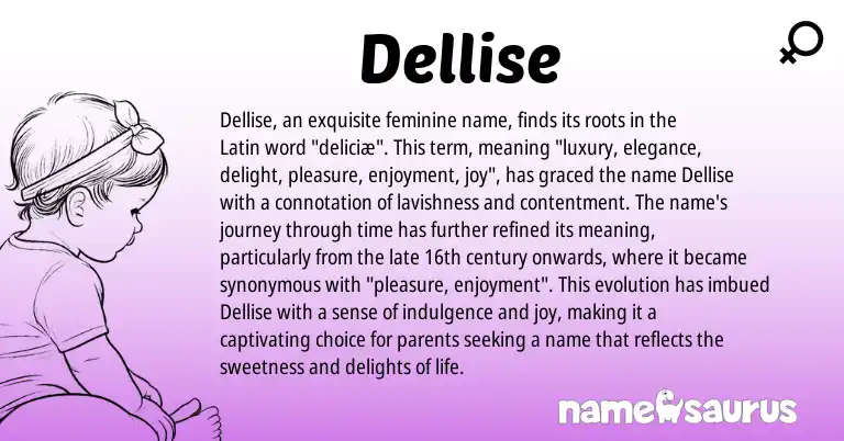 Infographic about Dellise name meaning, Dellise is a name from Latin origin(s).