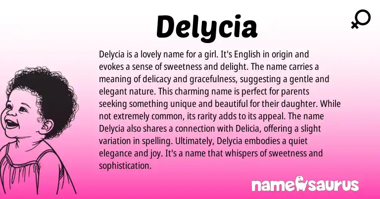Infographic about Delycia name meaning, Delycia is a name from Other origin(s).