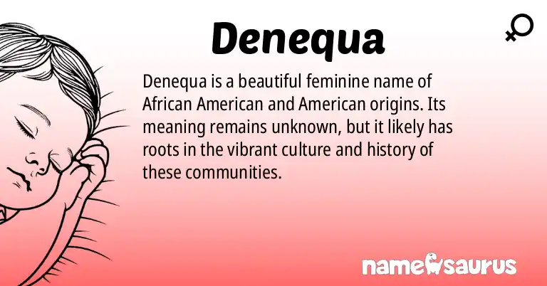 Infographic about Denequa name meaning, Denequa is a name from African American, American origin(s).