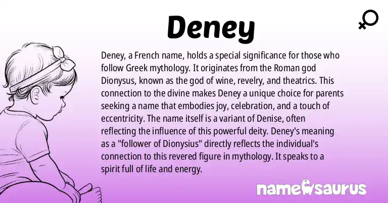 Infographic about Deney name meaning, Deney is a name from French origin(s).