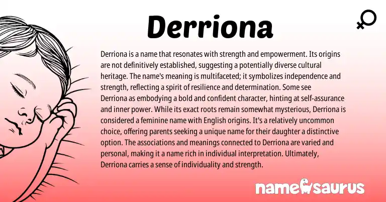 Infographic about Derriona name meaning, Derriona is a name from Other origin(s).