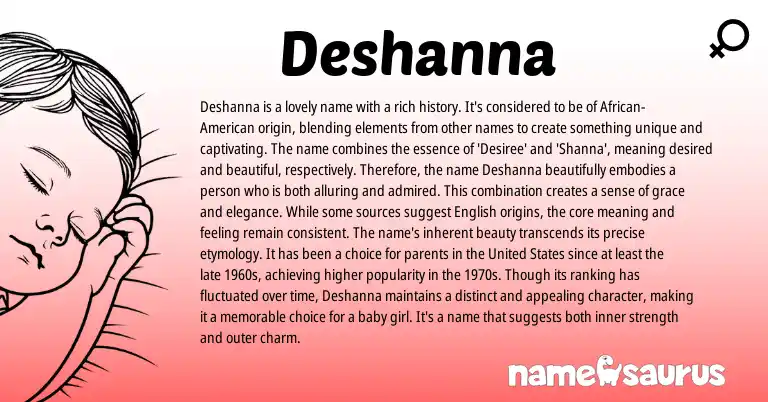 Infographic about Deshanna name meaning, Deshanna is a name from Other origin(s).