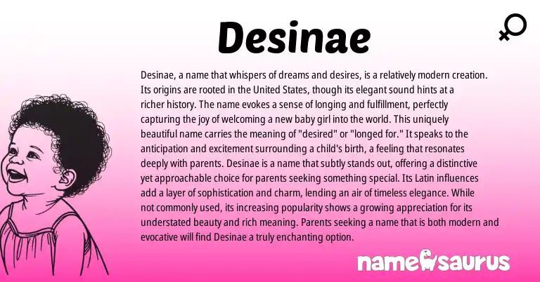 Infographic about Desinae name meaning, Desinae is a name from Latin origin(s).