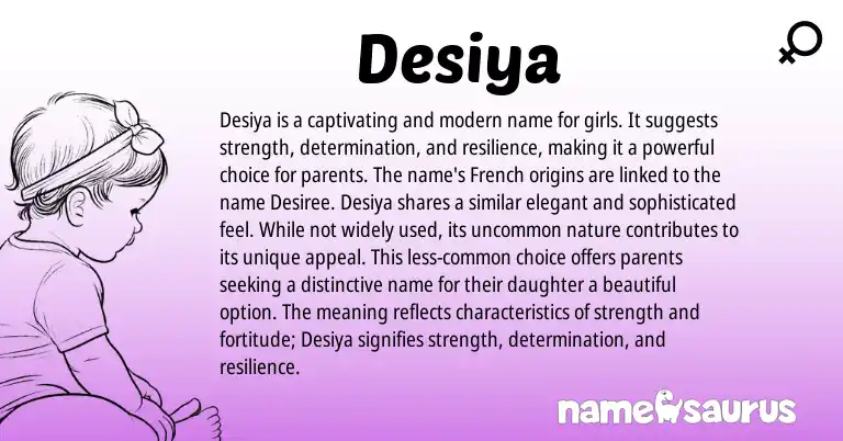 Infographic about Desiya name meaning, Desiya is a name from Other origin(s).