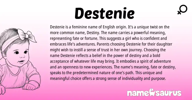 Infographic about Destenie name meaning, Destenie is a name from Other origin(s).