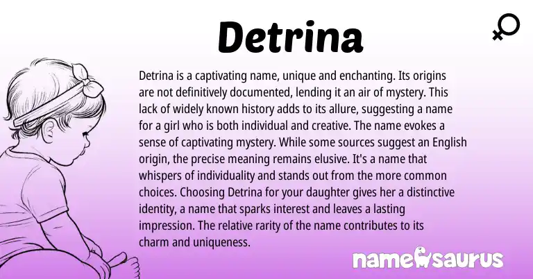 Infographic about Detrina name meaning, Detrina is a name from English origin(s).