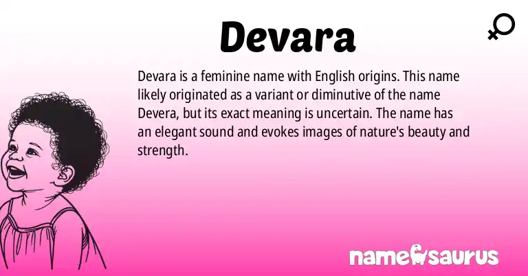 Infographic about Devara name meaning, Devara is a name from English origin(s).