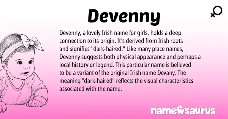 Infographic about Devenny name meaning, Devenny is a name from Irish origin(s).
