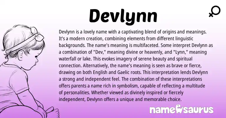 Infographic about Devlynn name meaning, Devlynn is a name from Other origin(s).