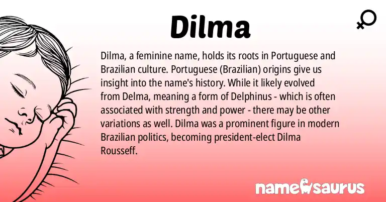 Infographic about Dilma name meaning, Dilma is a name from Portuguese (Brazilian) origin(s).