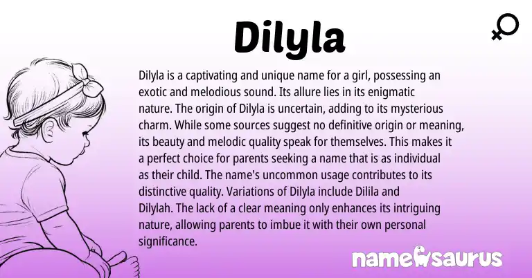 Infographic about Dilyla name meaning, Dilyla is a name from Other origin(s).
