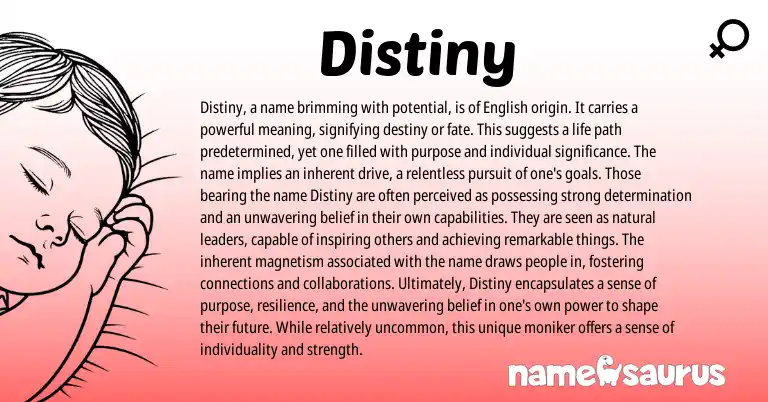 Infographic about Distiny name meaning, Distiny is a name from Other origin(s).