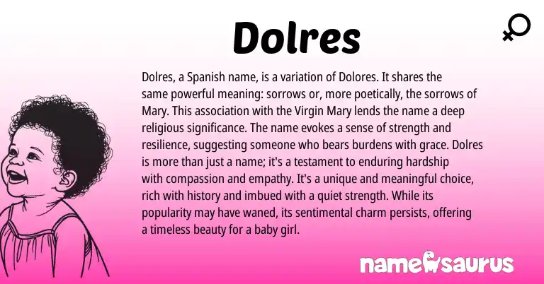Infographic about Dolres name meaning, Dolres is a name from Spanish origin(s).