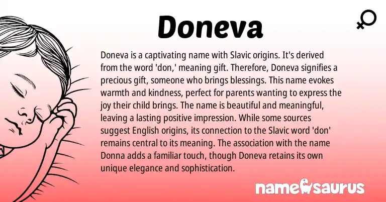 Infographic about Doneva name meaning, Doneva is a name from Slavic origin(s).