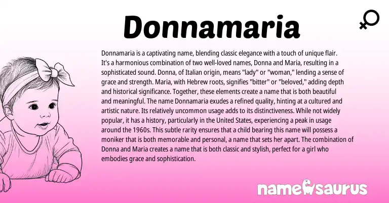 Infographic about Donnamaria name meaning, Donnamaria is a name from Other origin(s).