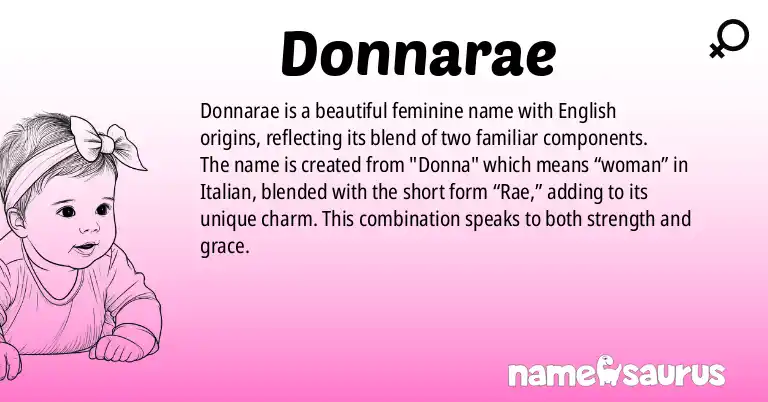 Infographic about Donnarae name meaning, Donnarae is a name from English origin(s).