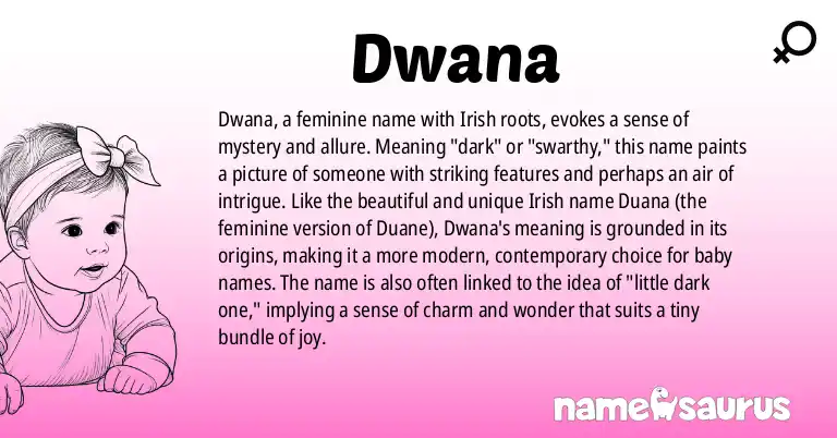 Infographic about Dwana name meaning, Dwana is a name from Irish origin(s).