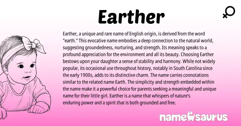 Infographic about Earther name meaning, Earther is a name from Other origin(s).