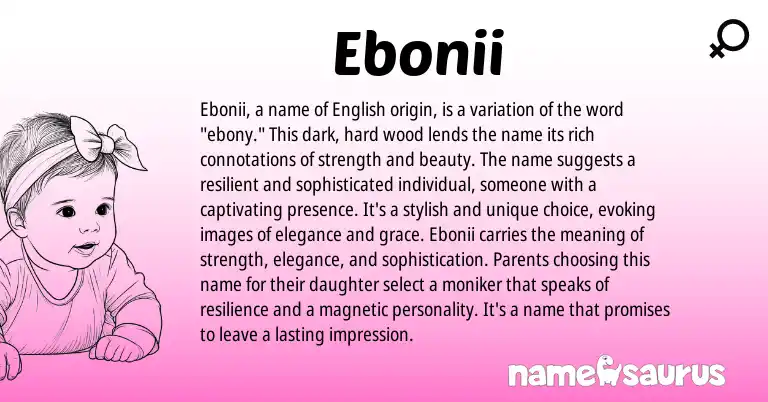 Infographic about Ebonii name meaning, Ebonii is a name from English origin(s).