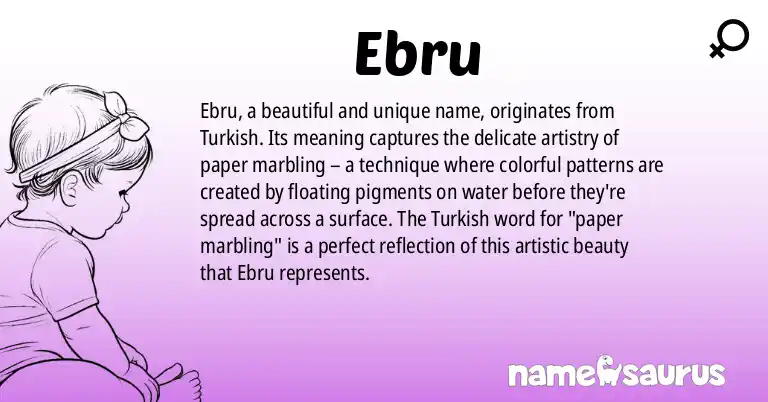 Infographic about Ebru name meaning, Ebru is a name from Turkish origin(s).